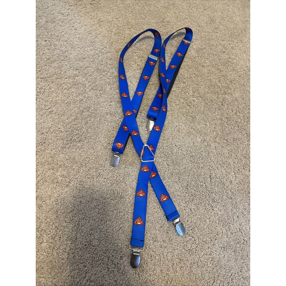 Buckle-Down Superman Shield Blue Suspenders Adjustable